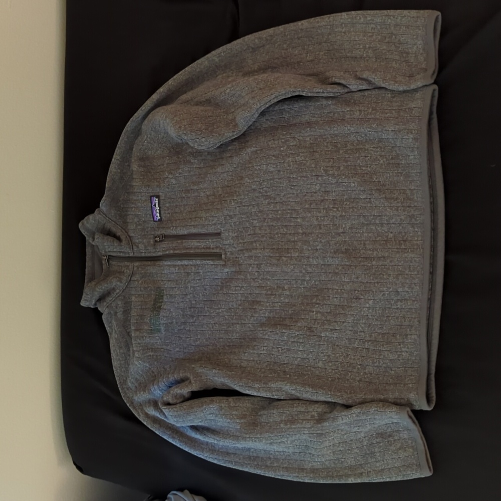 MENS PATAGONIA BETTER SWEATER GRAY 1/4 ZIP FLEECE PULL OVER JACKET SIZE S
